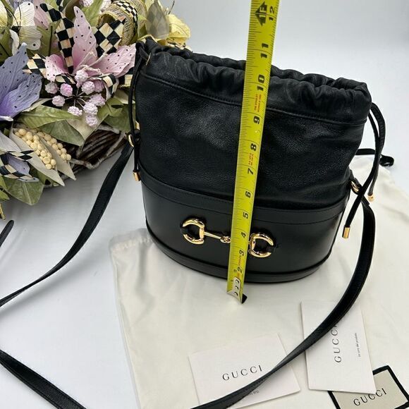 Women’s Gucci horse bit 1955 bucket/Crossbody leather bag made in Italy - Picture 10 of 11